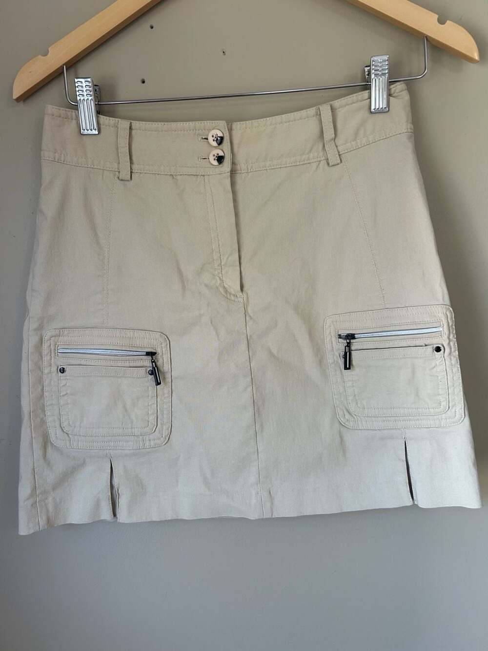 Jamie Sadock Women's Khaki Beige Golf Skort with Zippered Cargo Pockets Size 2